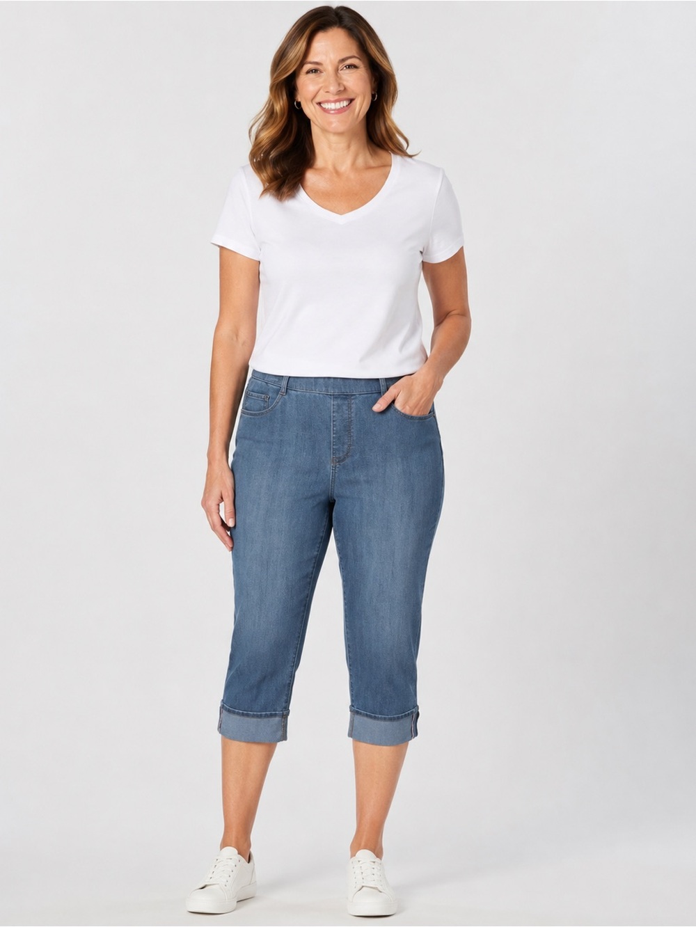 Susan Graver capri jeans womens size 10 petite